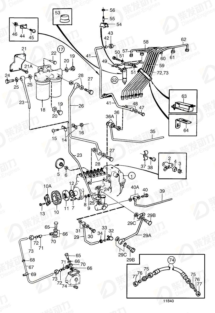 VOLVO Injection pump, exch 3803689 Drawing VOLVO Injection pump, exch 3803689 Drawing
